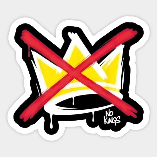 No King Crown Graphic – Anti Authority Street Art Design Sticker by anas ouarid